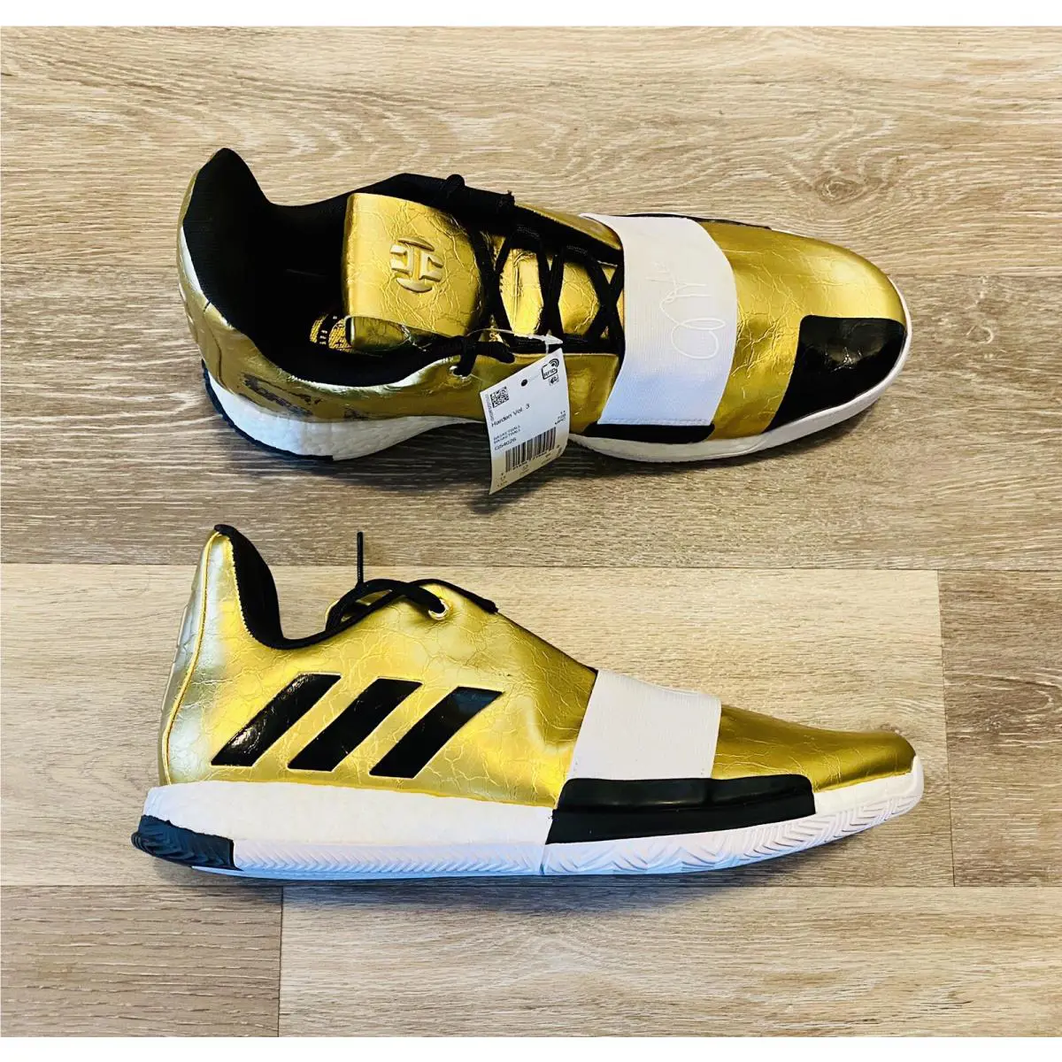 Adidas shoes - Adidas Harden Vol. 3 - Harden - G54026 - Gold Metallic White Black 4