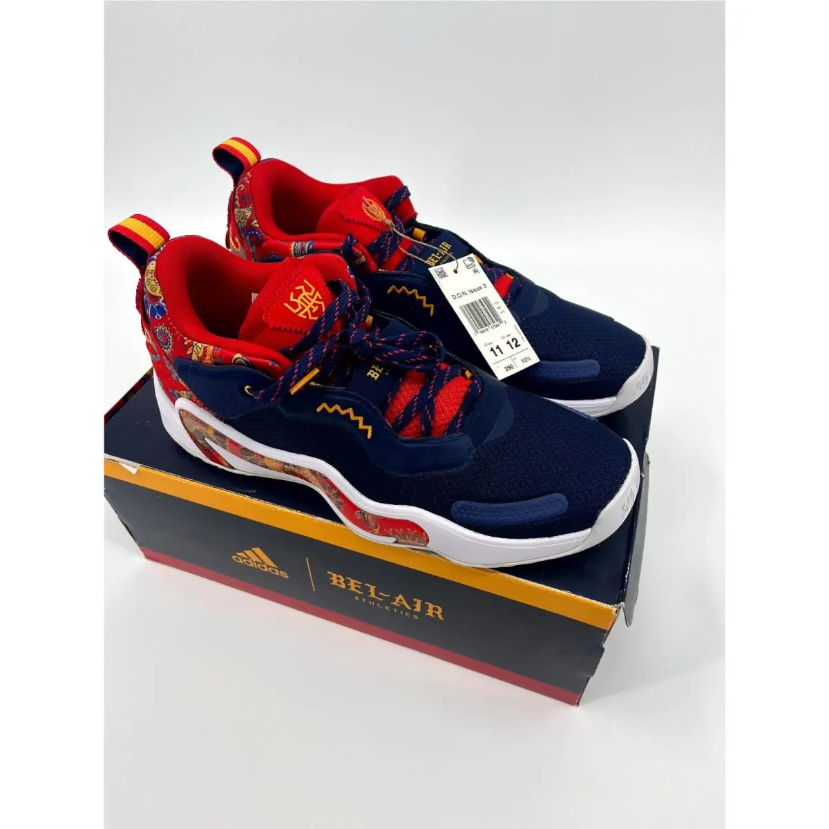 Adidas Don Issue 3 H68047 Bel Air Unisex Sneaker M11/W12 Red Navy Basketball - White
