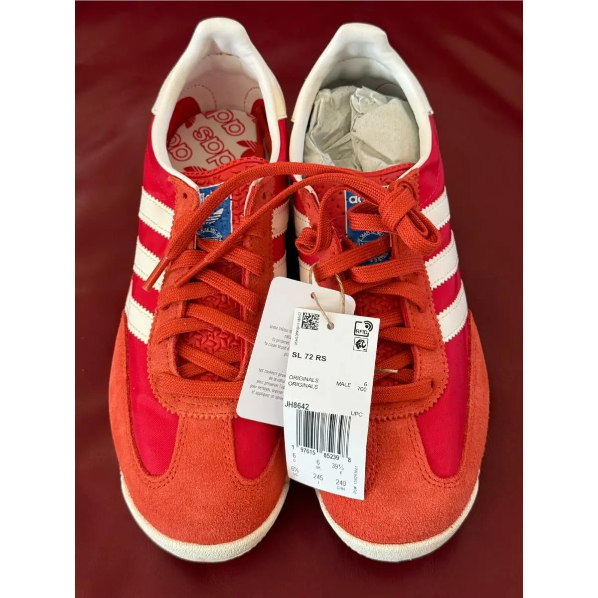Adidas shoes - adidas SL 72 RS - JH8642 - Preloved Red / Core White / Pure Ruby (UPC: 197615852398) 8