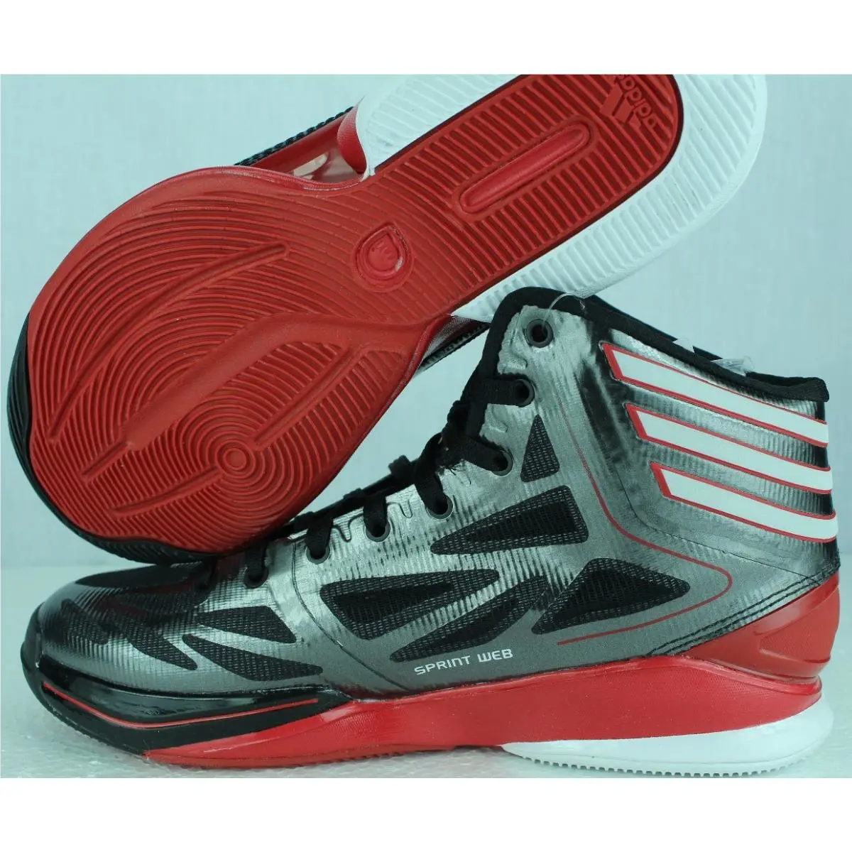 Adidas shoes - BLACK WHITE, RUN WHITE, SCARLET 5