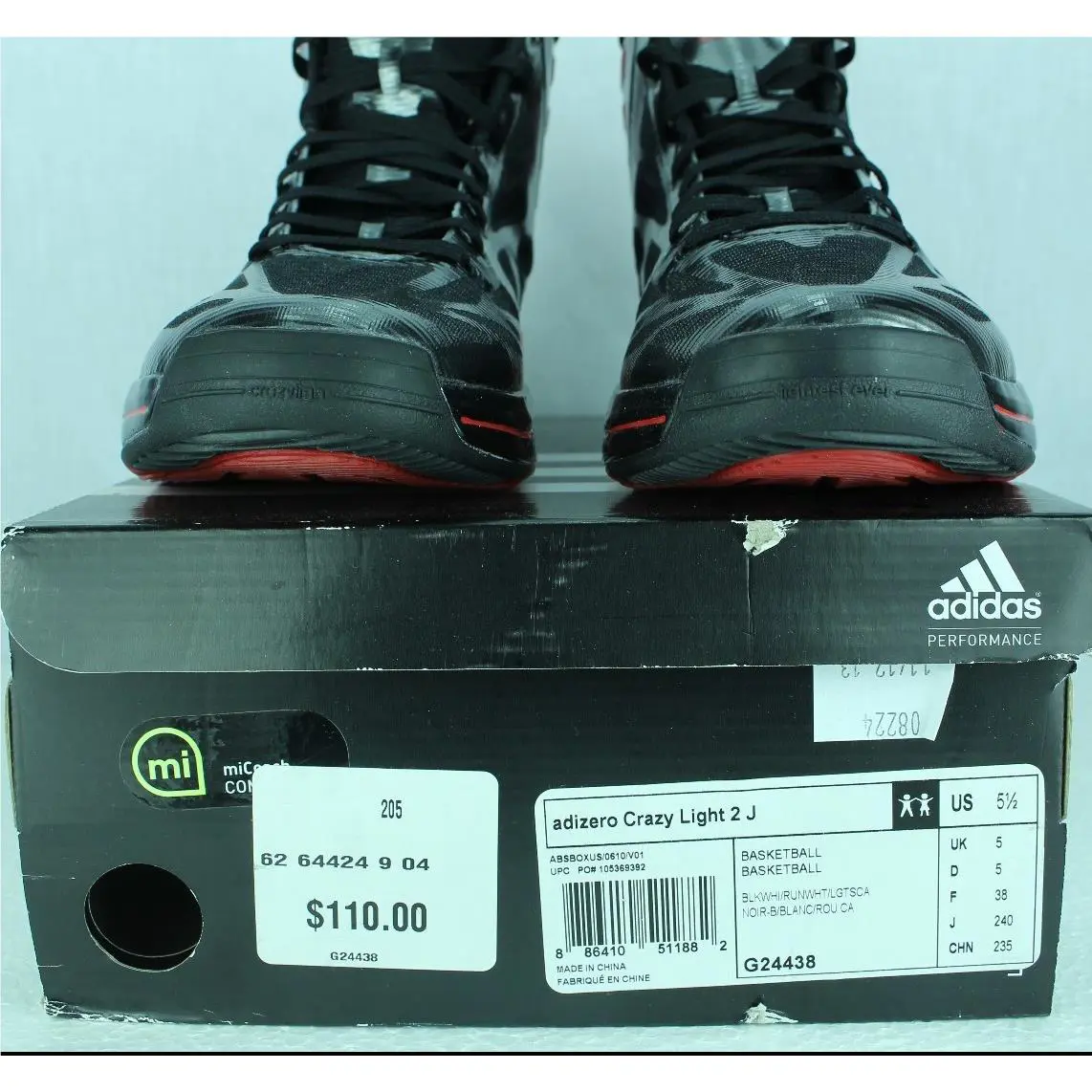 Adidas shoes - BLACK WHITE, RUN WHITE, SCARLET 9