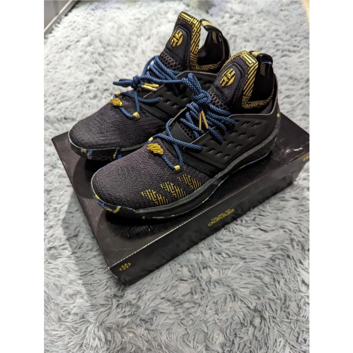 Adidas James Harden Vol 2 Mvp Black Gold Basketball Shoes F36848 Men Size 10