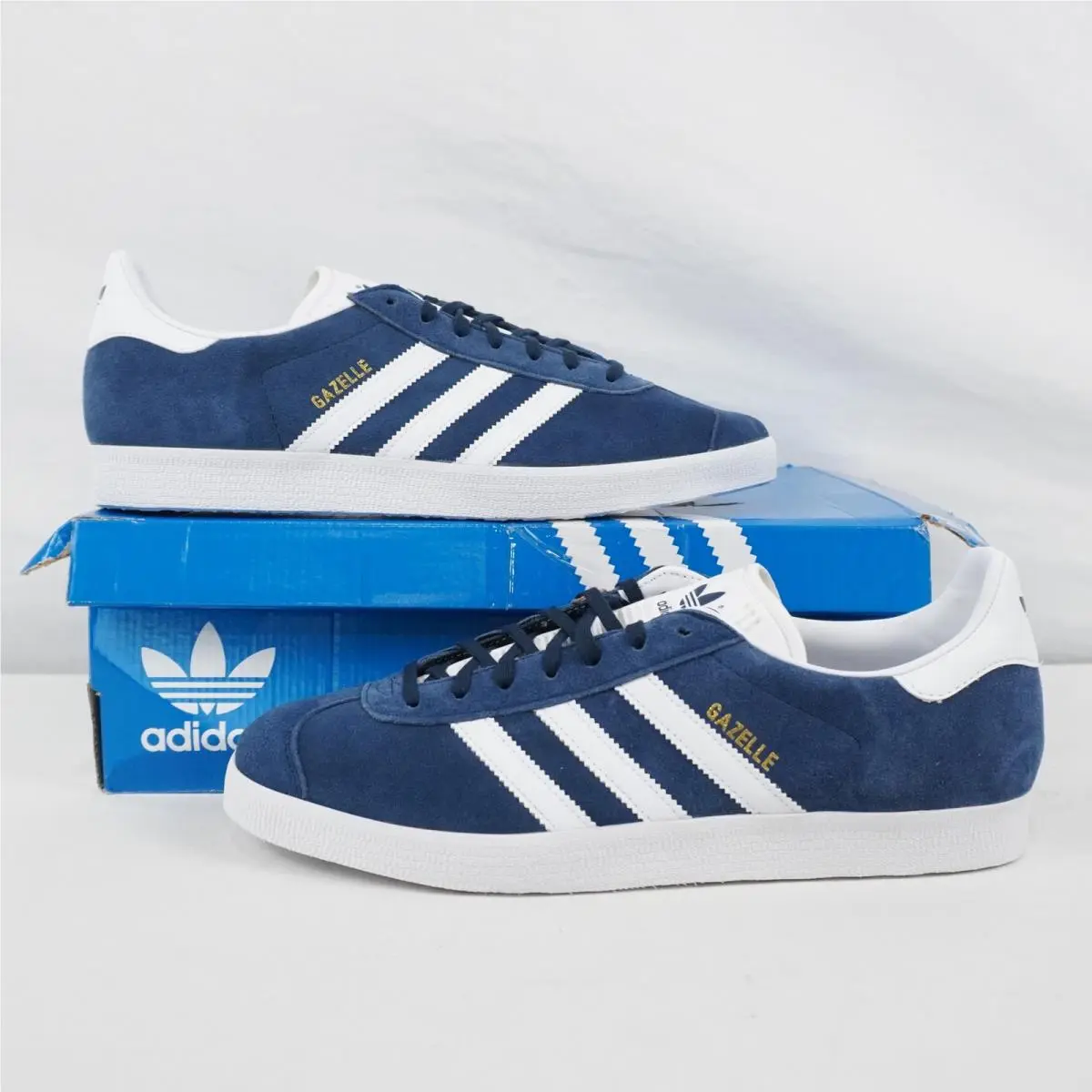 Adidas Gazelle Suede Shoes In Collegiate Navy/white - Men`s Size 12 BB5478