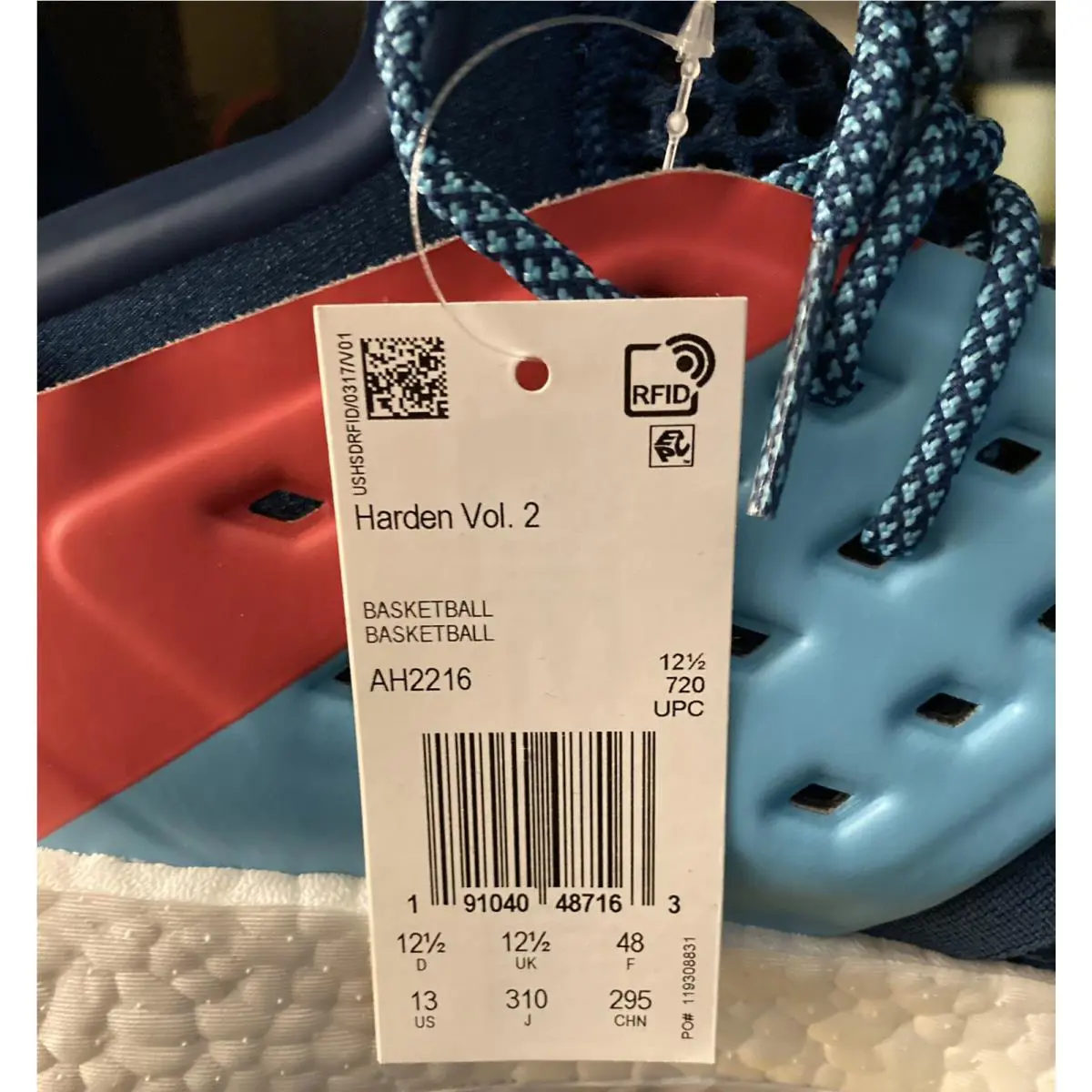 Adidas shoes - adidas Harden Vol. 2 - Harden - AH2216 - Blue 0