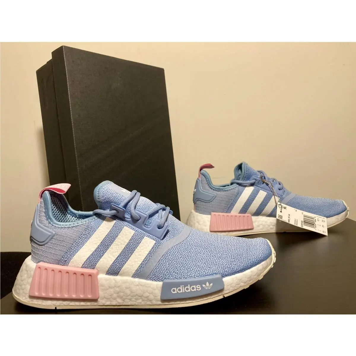 Adidas Nmd R1 Blue Pink Boost Shoes Women`s Size 9 - GV9185