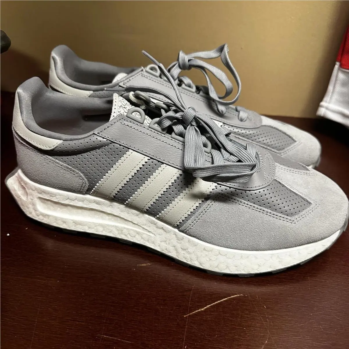 Adidas Mens Gray Retropy E5 GW6781 Lace Up Low Top Sneaker Shoes Size US 11.5