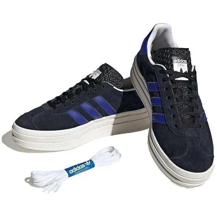 Adidas Gazelle Sneakers Originals Bold Retro Black Wedge Trainers Women Size 5UK - Black