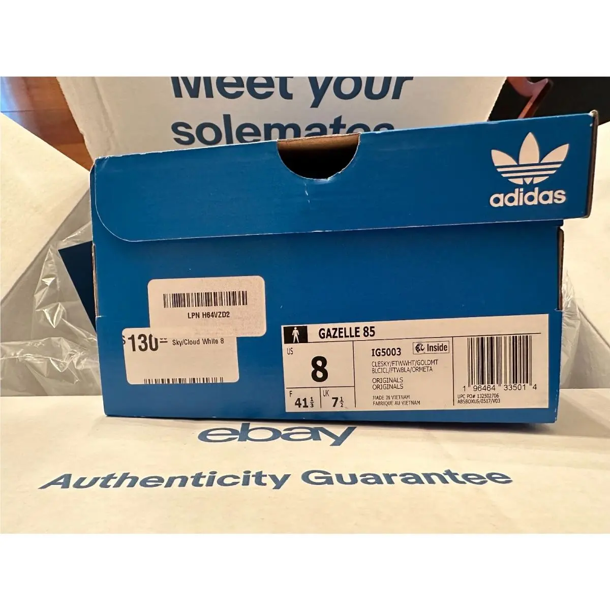 Adidas shoes - adidas Gazelle - Gazelle - ID6991 - Clear SKY White Cloud metallic Gold 6