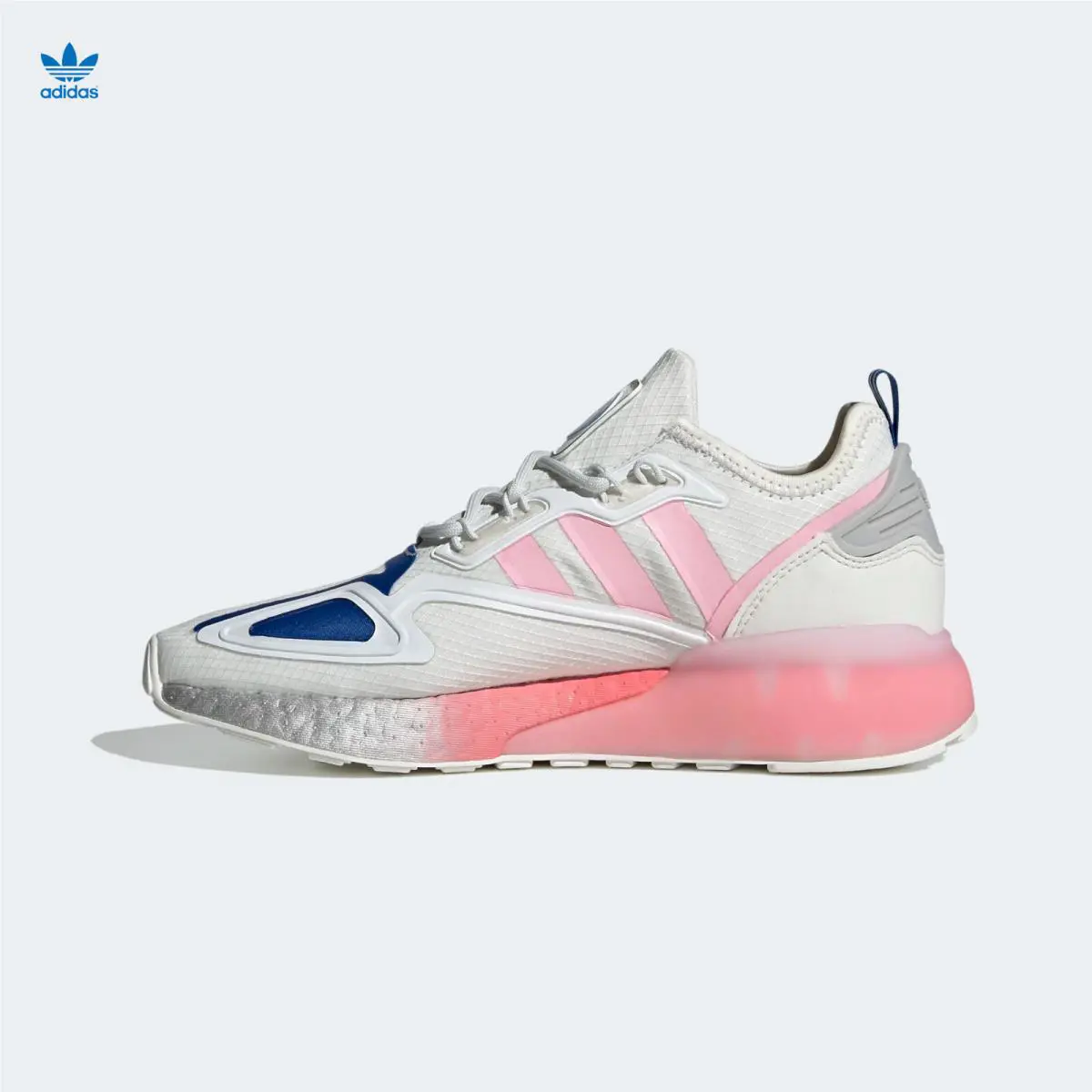 Adidas shoes - Adidas Originals x NASA ZX 2K Boost - FZ3900 - Crystal White / True Pink / Matte Silver (UPC: 194817366661) 2