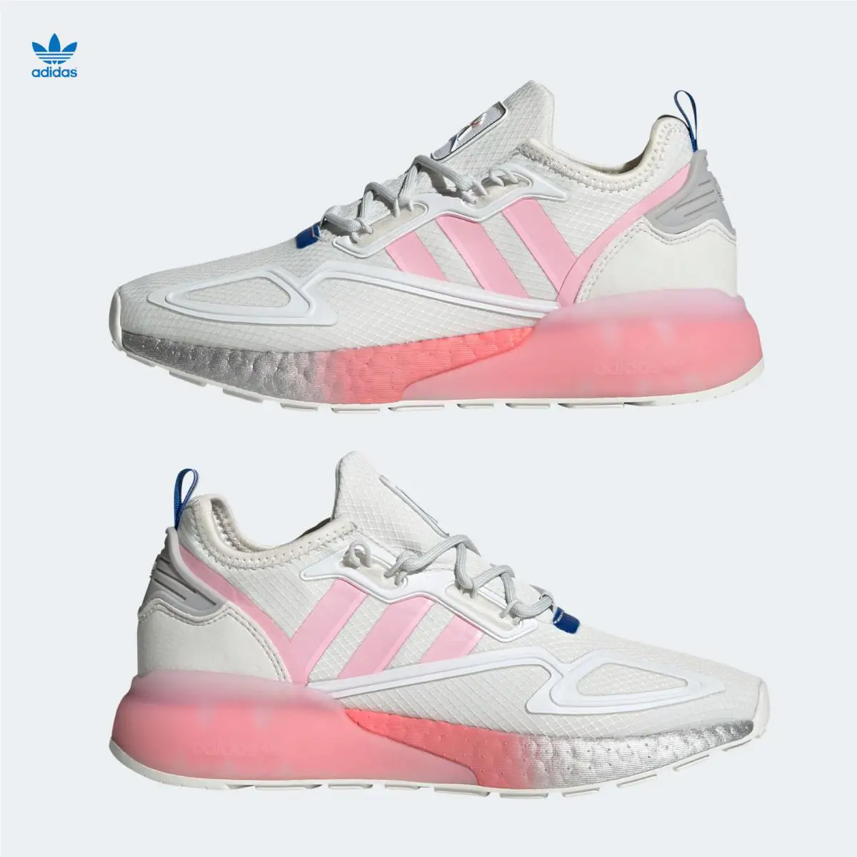 Adidas shoes - Adidas Originals x NASA ZX 2K Boost - FZ3900 - Crystal White / True Pink / Matte Silver (UPC: 194817366661) 5