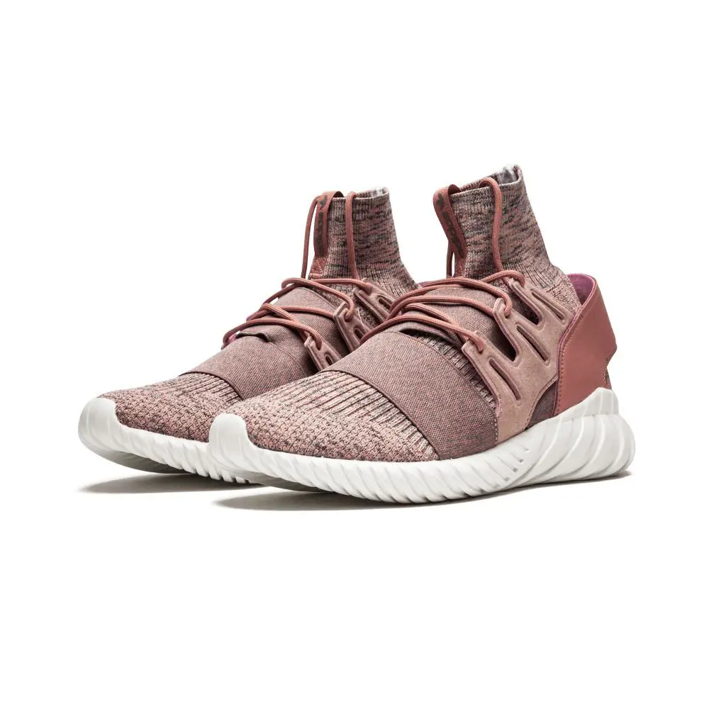 Adidas Tubular Doom Primeknit HI Sneakers Trainers Women Shoes Pink Size 8.5 - Pink/Crystal Pink/Grey - BY3552