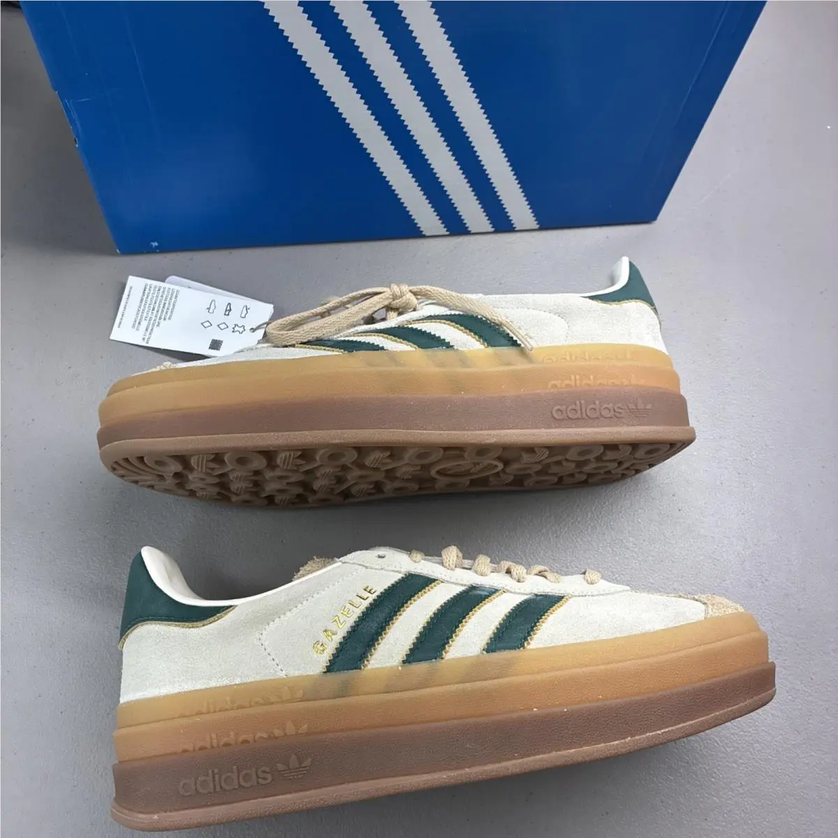 Adidas Gazelle Bold Women`s Size 8.5 Athletic Shoes Off White Training Sneakers