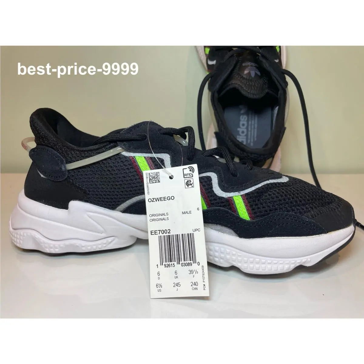 Adidas shoes - adidas Originals Ozweego - Originals Ozweego - EE7002 - Core Black / Solar Green / Onix 6