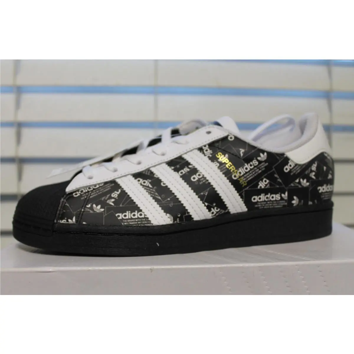 Size 6 - Adidas Superstar All Over Print - Black