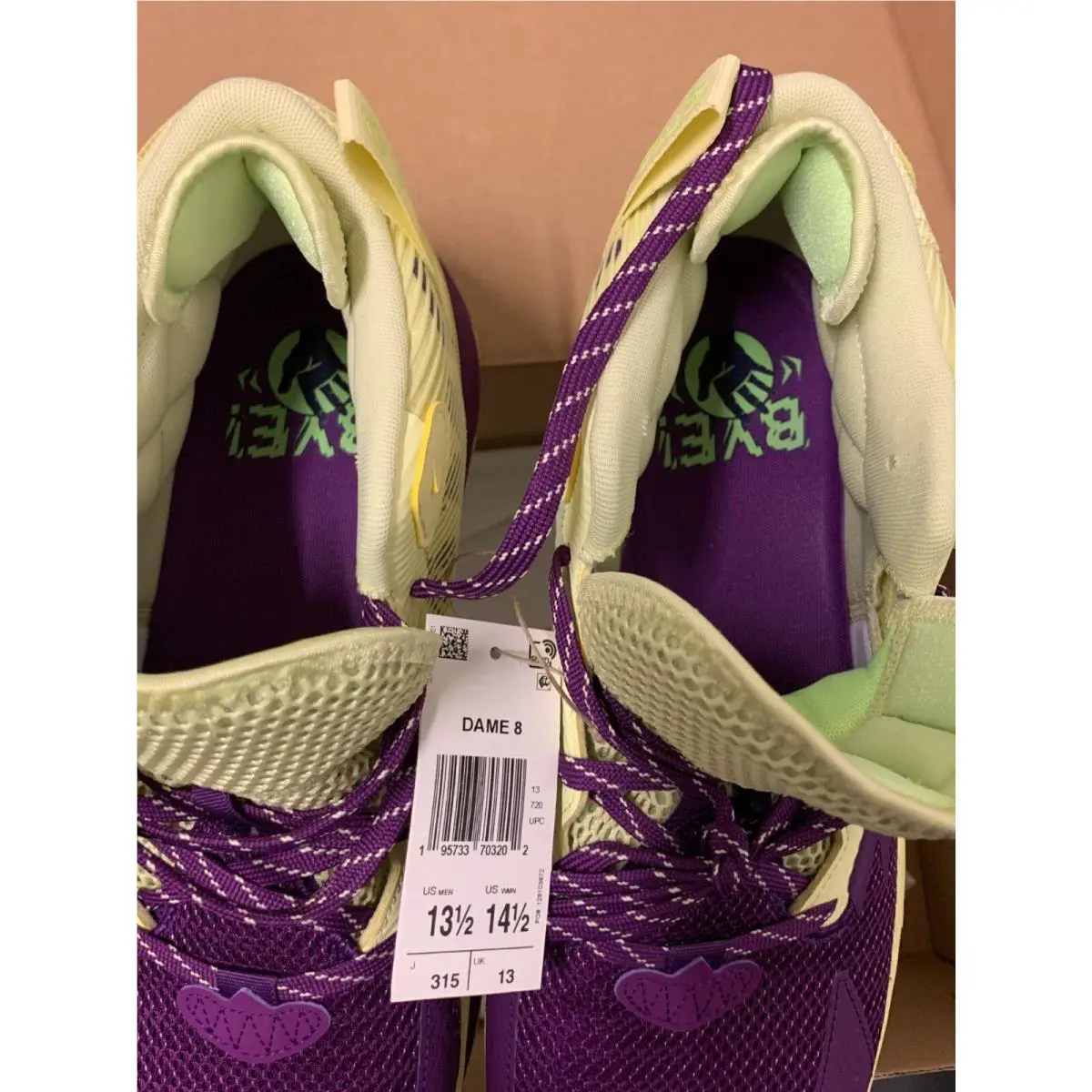 Adidas shoes - adidas Dame - Dame - Neon Green/Purple 4