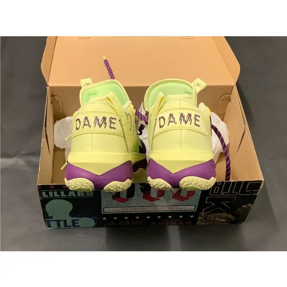 Adidas shoes - adidas Dame - Dame - Neon Green/Purple 5