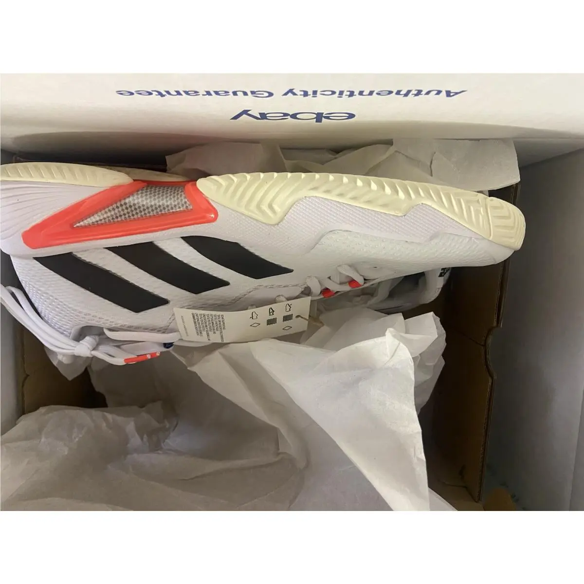 Adidas Barricade Tokyo White Red Racquetball/tennis Shoe FZ3935 Men`s US13