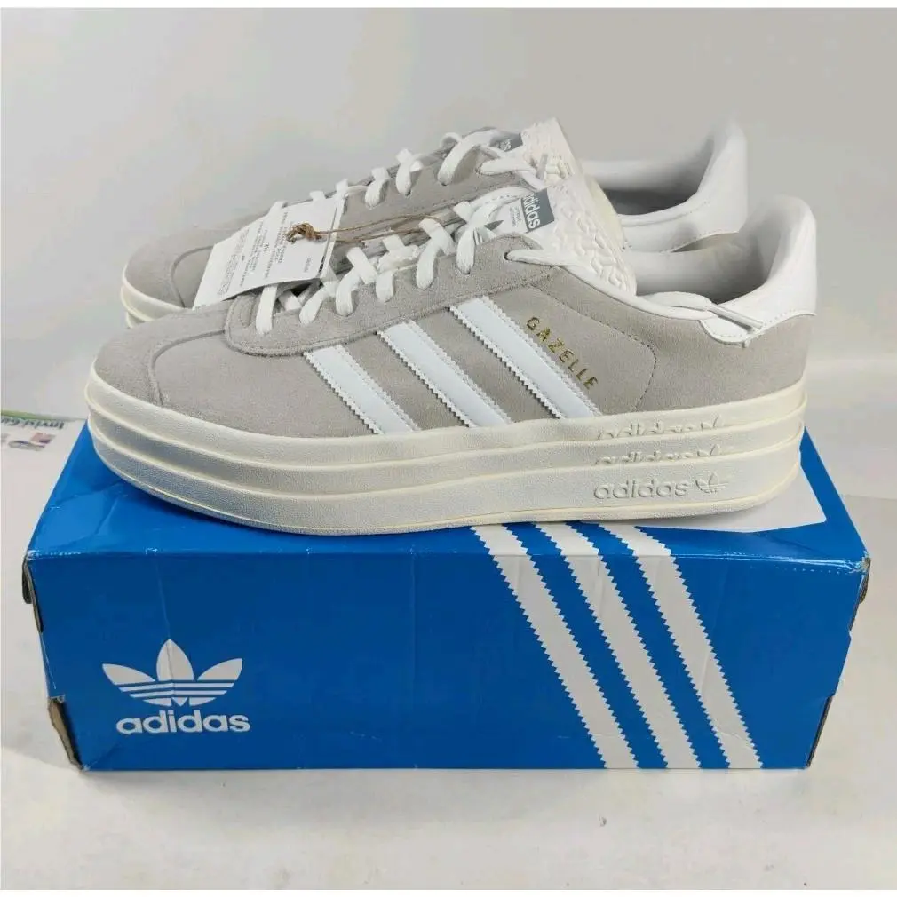 Adidas Gazelle Bold W Grey White Womens Sneaker Size 11 HQ6893