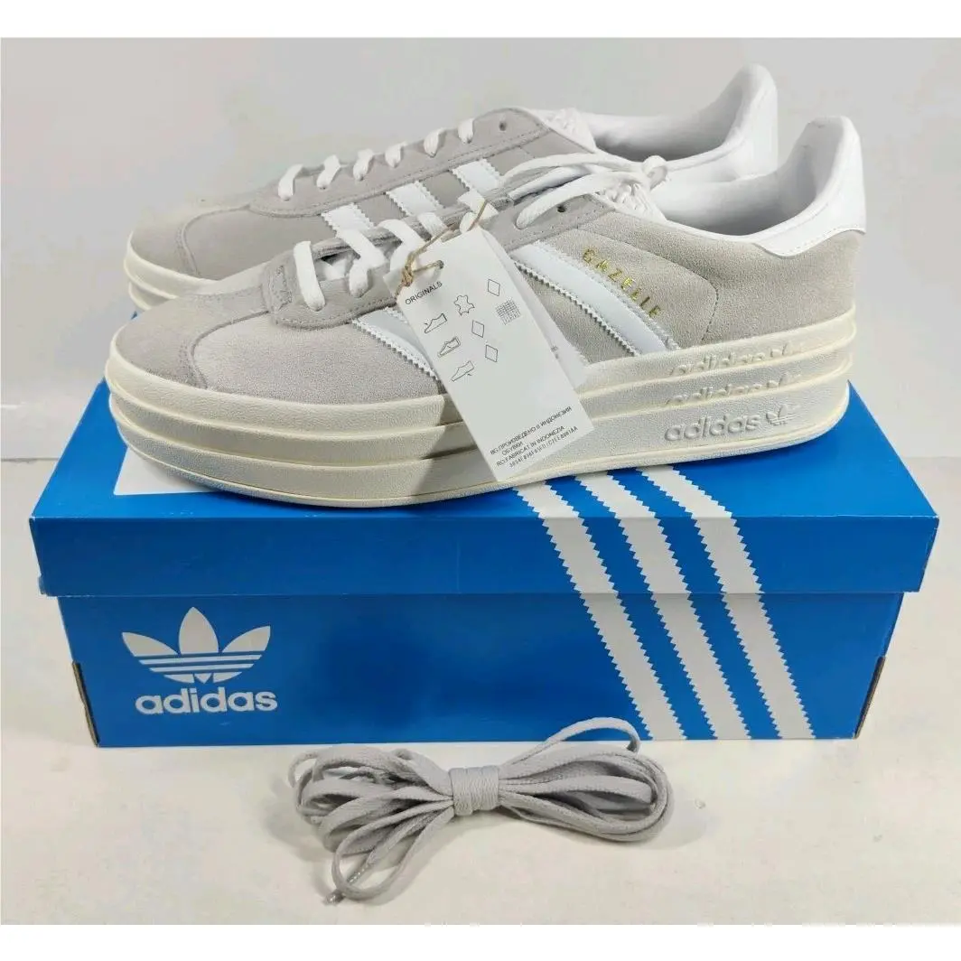 Adidas Gazelle Bold W Grey White Womens Sneaker Size 10.5 HQ6893