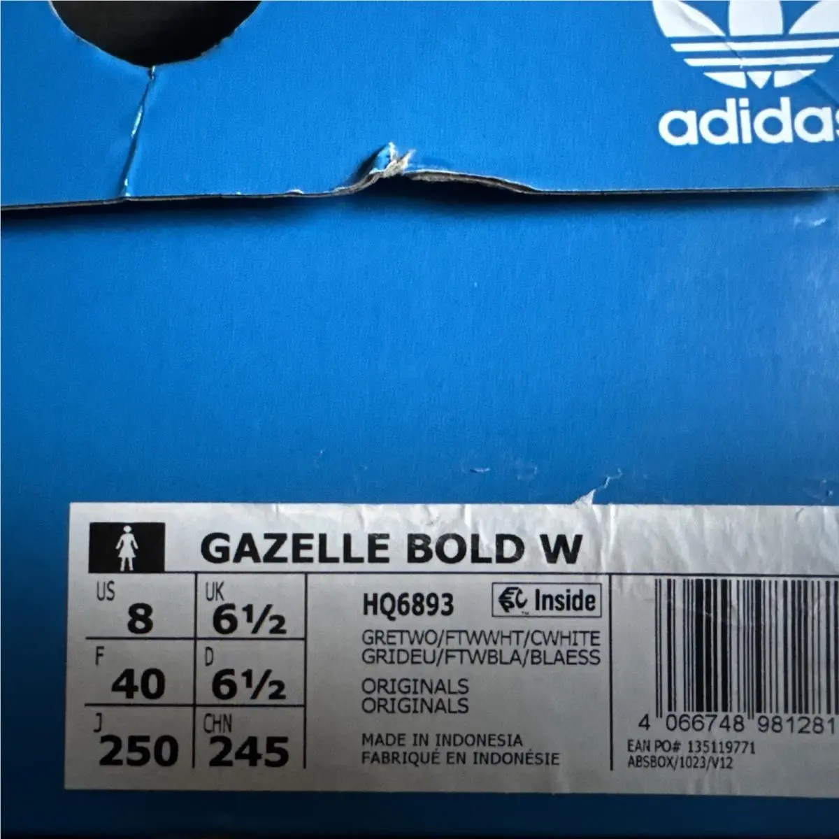 Adidas shoes - Gazelle Bold W - Gazelle Bold - Hq6893 - Gray (UPC: 4066748981236) 7