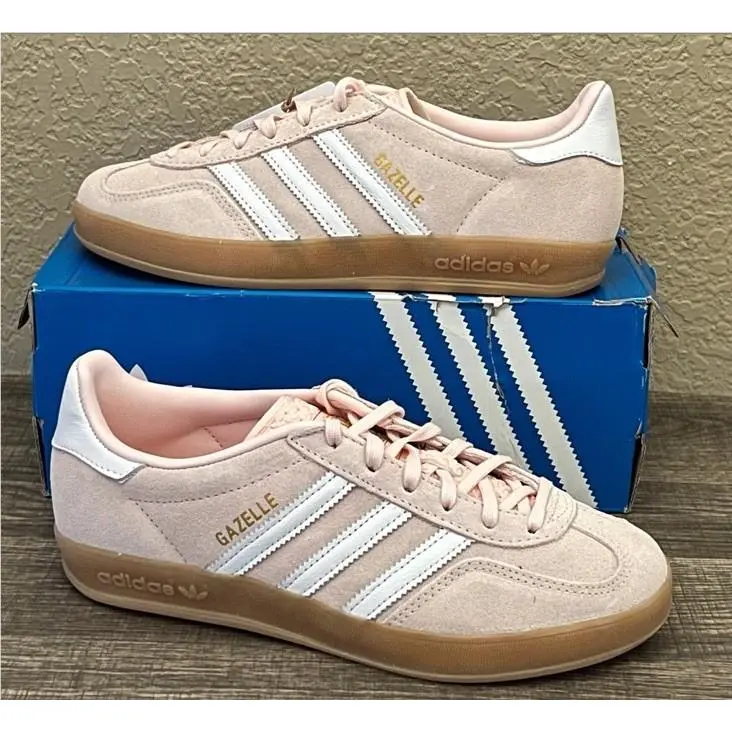 Adidas Women`s Gazelle Indoor Shoes Sandy Pink Color Shoes Size-7