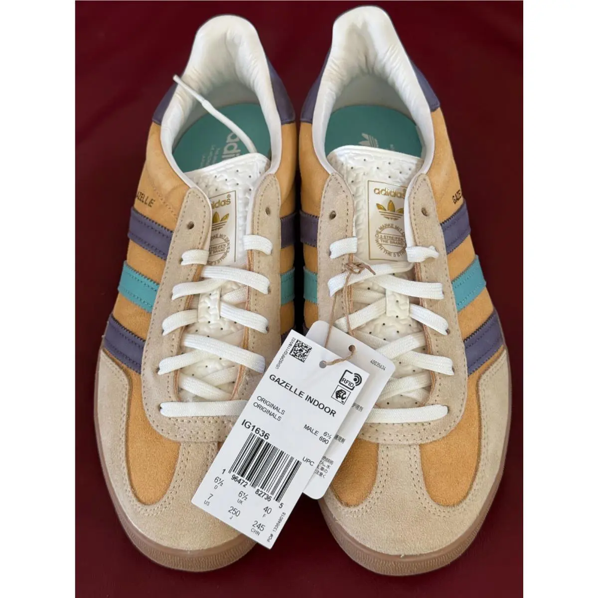 Adidas shoes - adidas Gazelle Indoor - Gazelle Indoor - IG1636 - Glow Orange Shadow Violet (UPC: 196472827365) 8