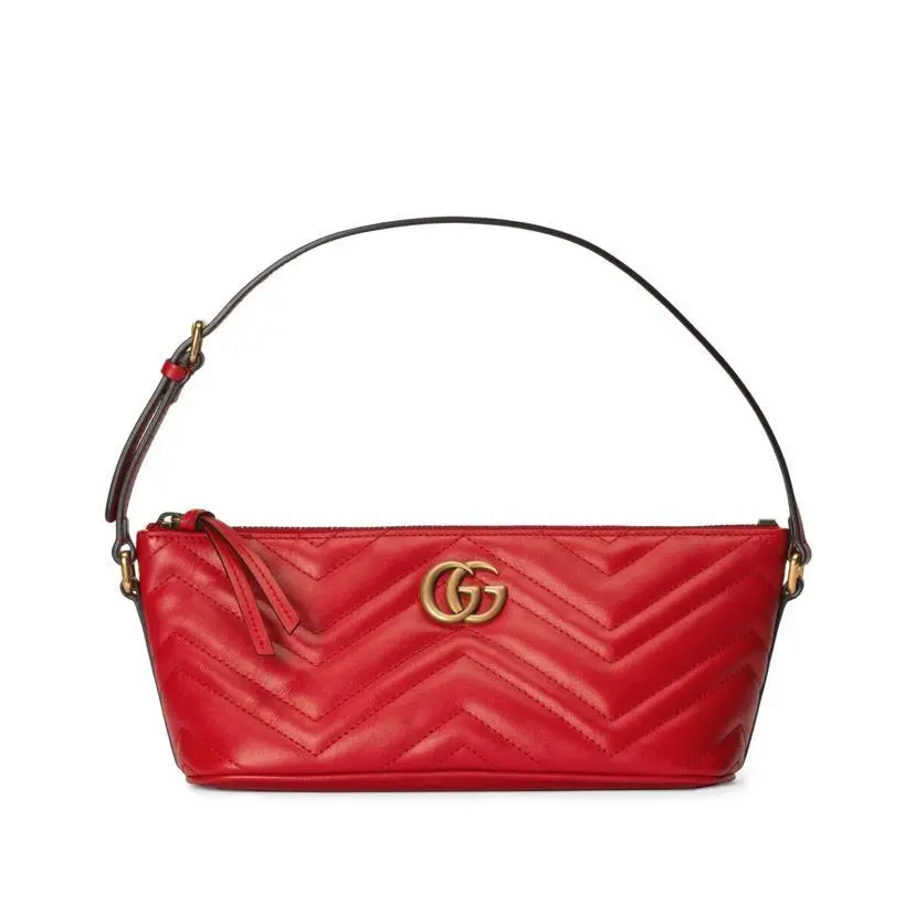 Gucci Doulce G Marmont Red Leather Shoulder Bag Small