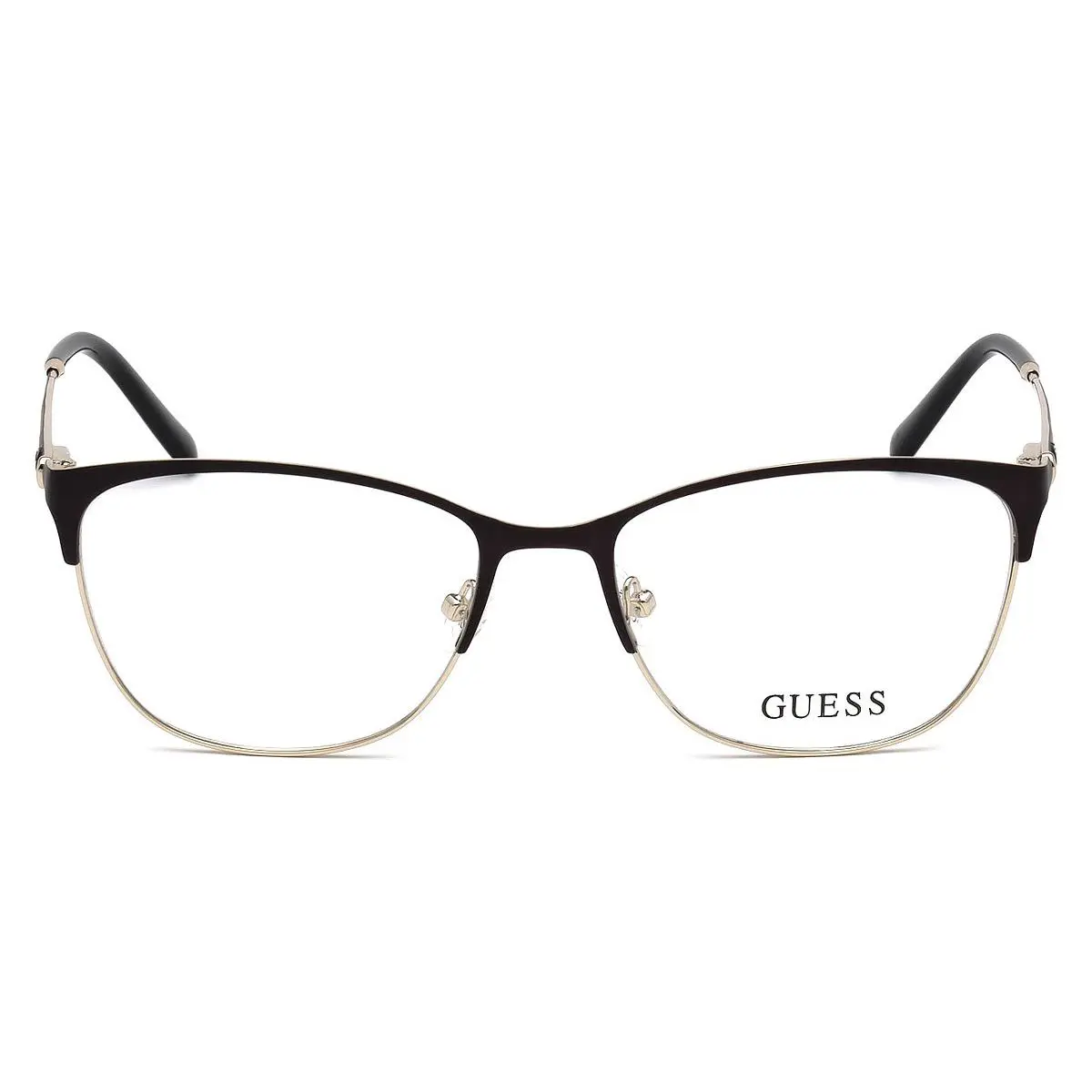 Guess GU2583 Eyeglasses Women Matte Black Geometric 55mm - Frame: Matte Black, Lens: Demo, Code: 002 - Matte Black
