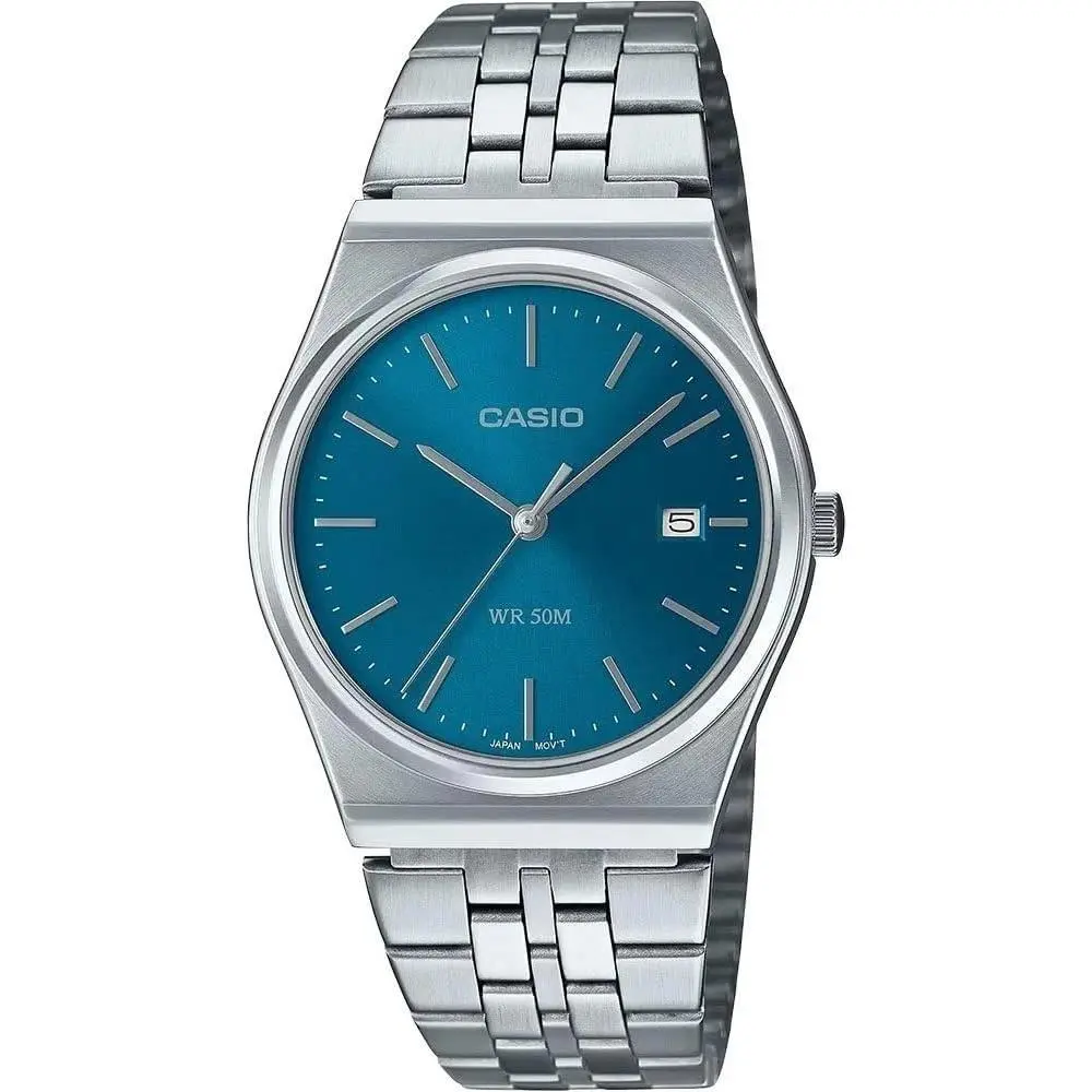 MTP-B145D-2A2 Ice Blue Dial Stainless Steel Men`s Watch – by Casio