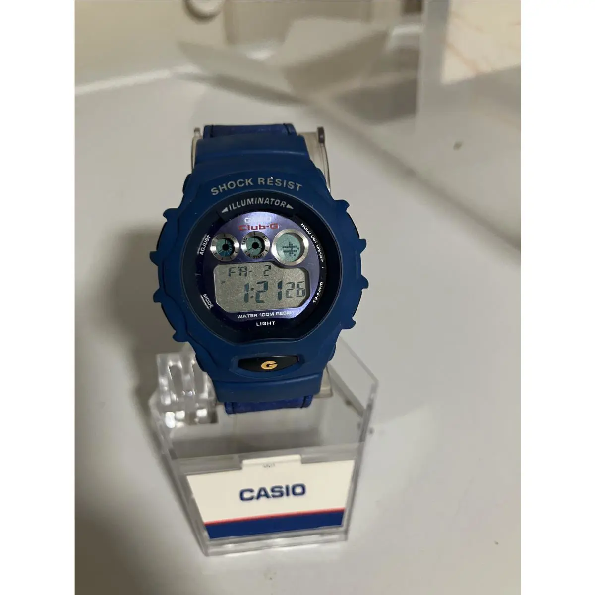 G-shock Club-g Series GXS004B Blue Nylon Sky Vel-cro Band GXS-004B-2B by Casio