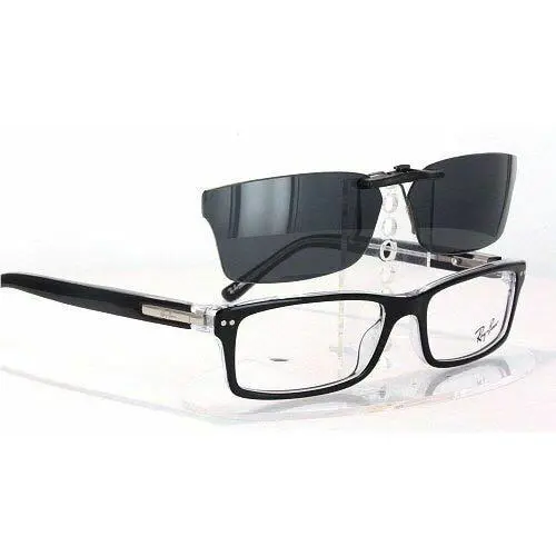 Ray-Ban sunglasses - Ray-Ban RB5113-52X16 Polarized Clip-On Sunglasses - Grey, Revo Blue Mirrored, and 12 other lens s to choose: REVO Blue Mirrored