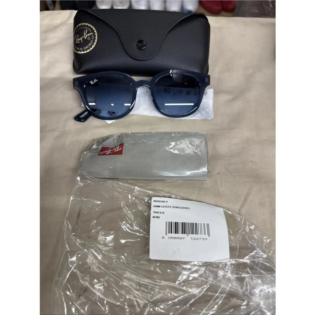Ray Ban RB 4324 6448/Q8 Azure Gradient Blue Transparent 50 21 150 2N