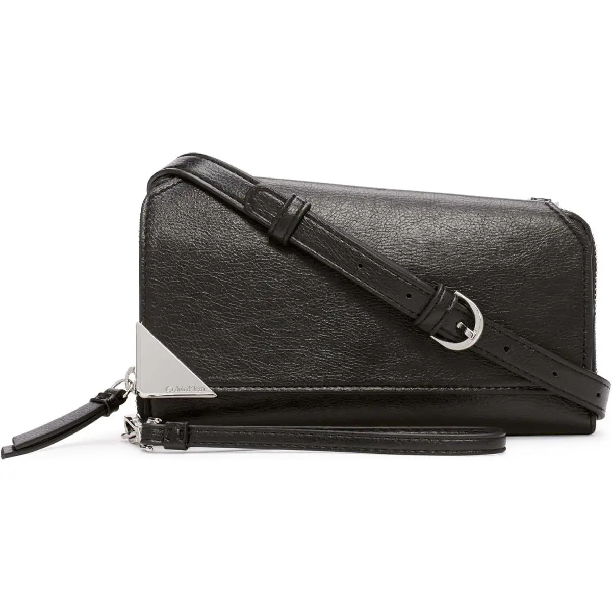 Calvin Klein Basalt Organizational Wallet on a String One Size Black/silver