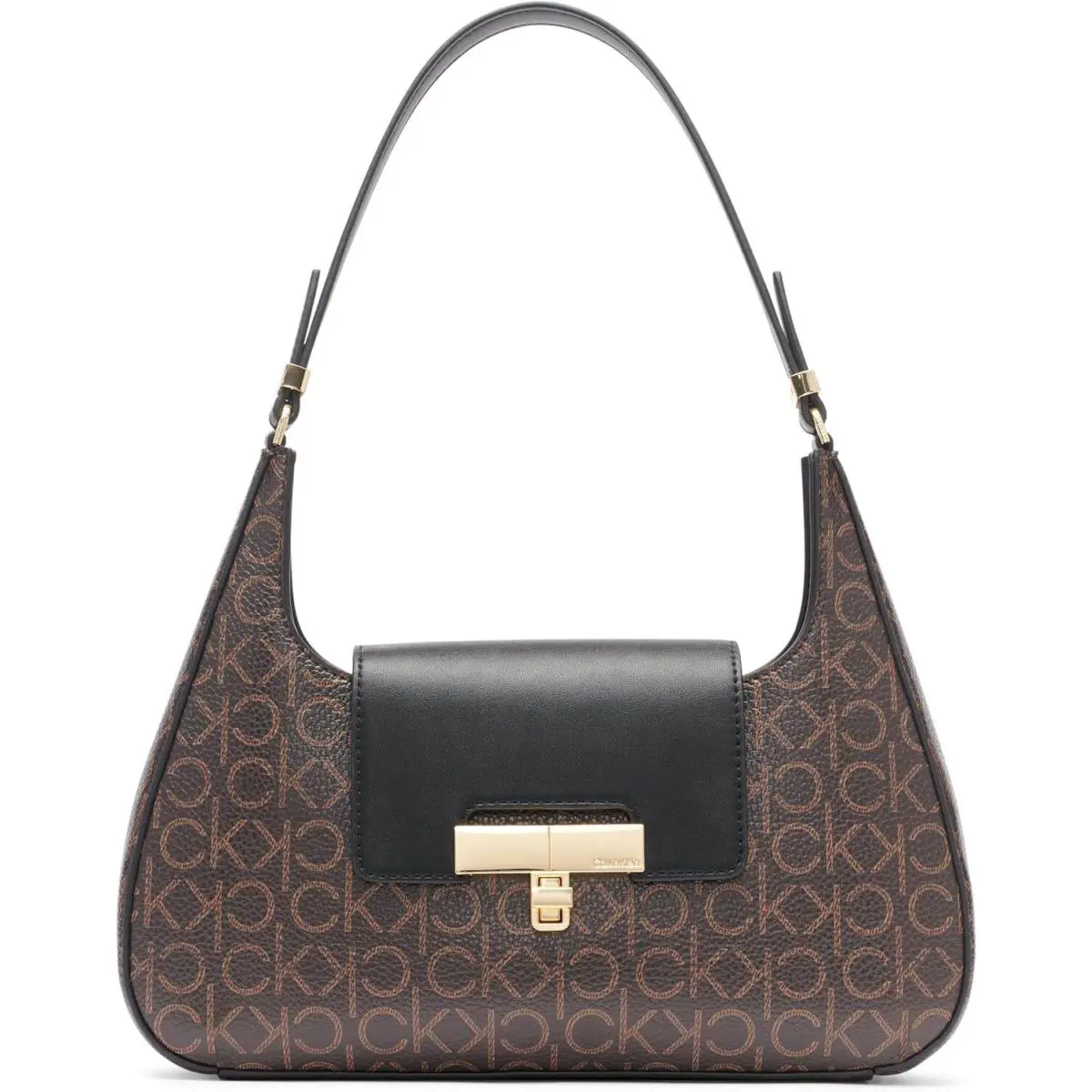 Calvin Klein Becky Demi Shoulder Bag One Size Brown/khaki/black - Black, Brown