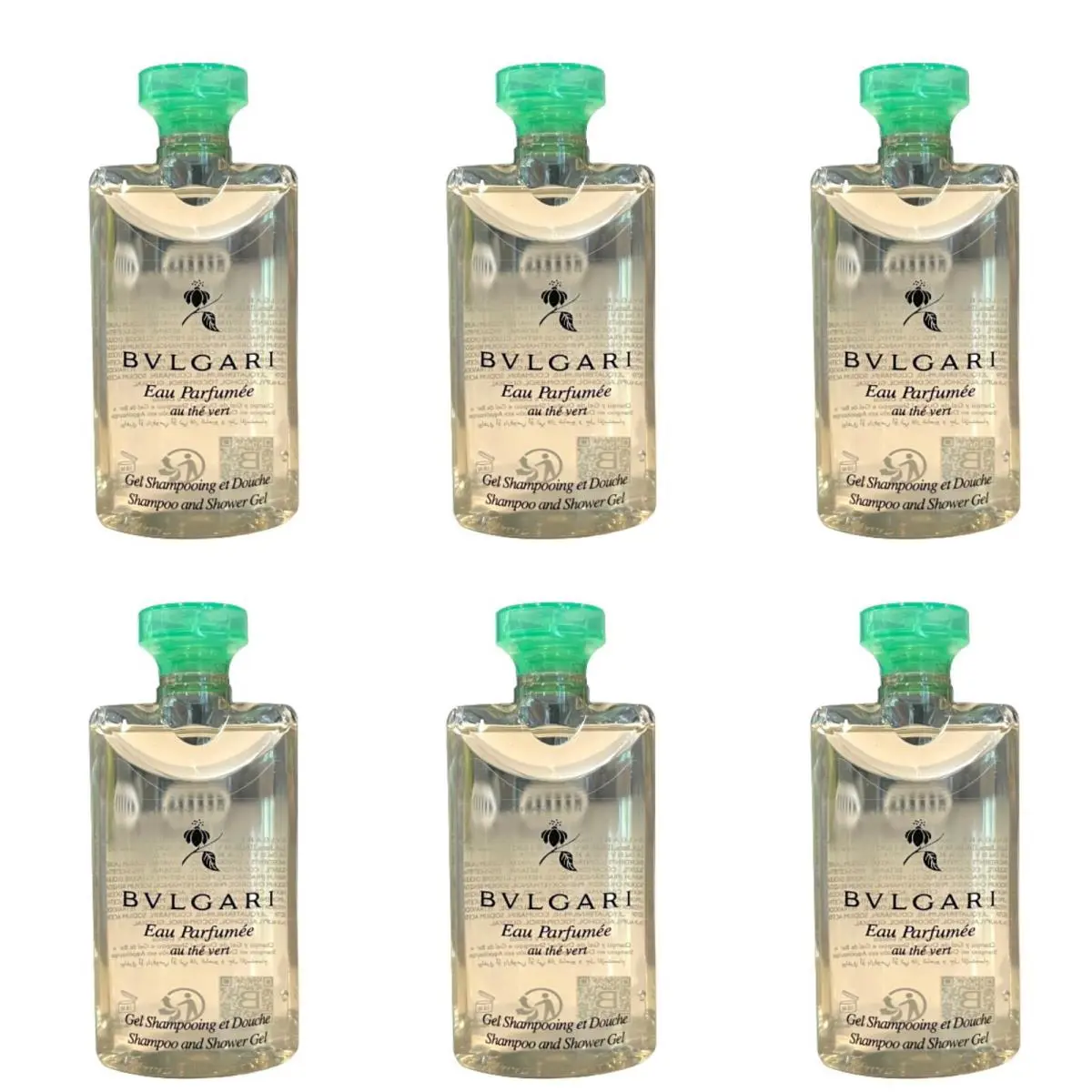 Eau Parfum e Au The Vert Shower Gel 75ml Set of 6 by Bvlgari
