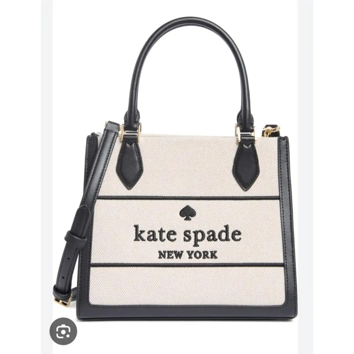 Kate Spade New York Ellie Canvas Small Tote Bag Black Multi Handbag