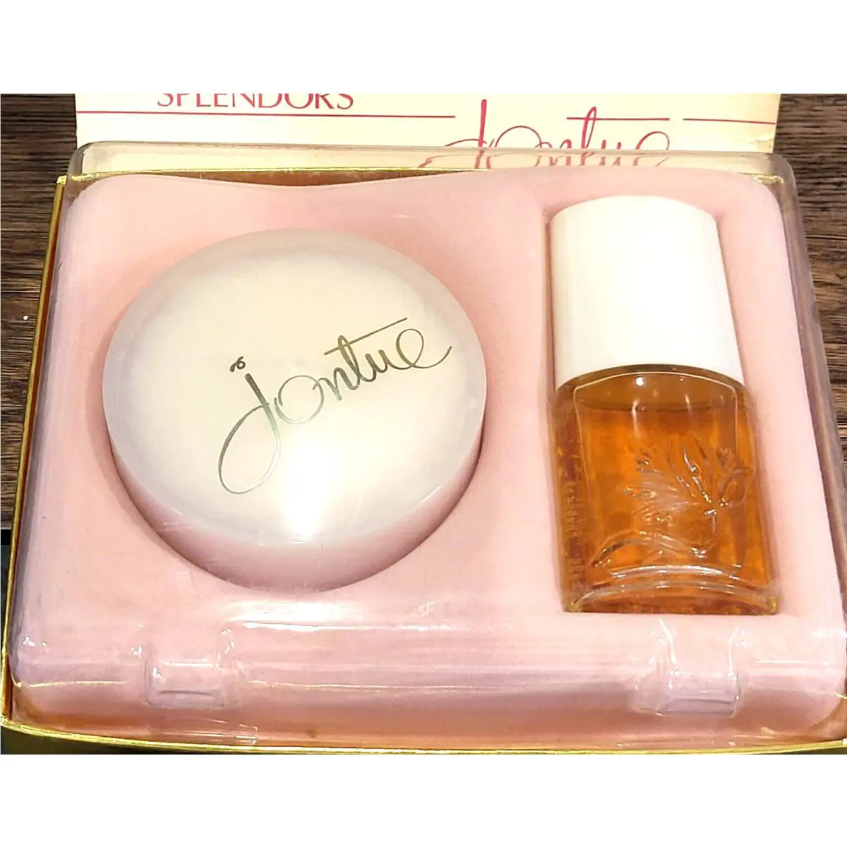 Vintage Revlon Jontue 1.5 oz Cologne Spray 2 oz Perfumed Dusting Powder