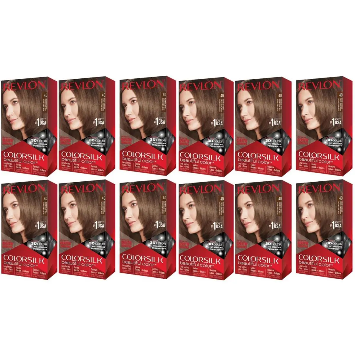 Revlon Color Silk with Bond Repair Complex 40 Medium Ash Brown Pack of 12