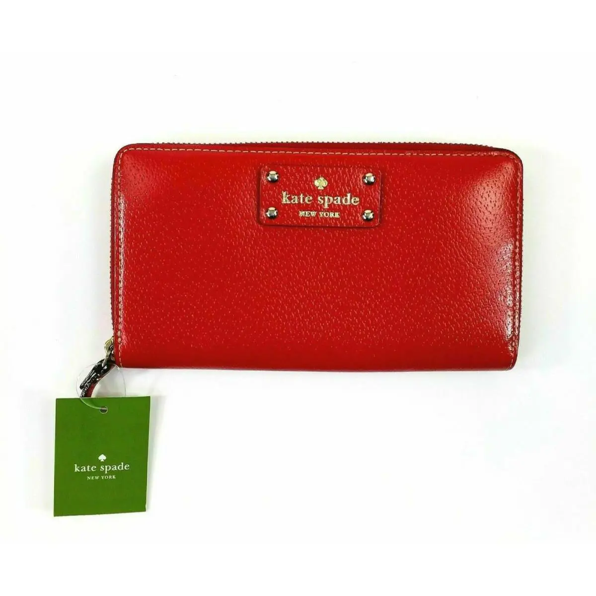 Kate Spade Neda Wellesley Garnet Boar Skin Embossed Cowhide Leather Wallet