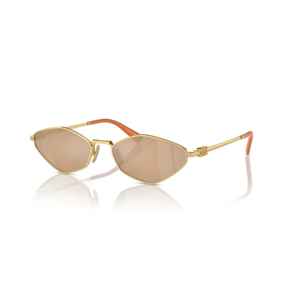 Miu Miu Smu 56ZS Gold/light Orange with Silver Mirrored 5AK-40D Sunglasses