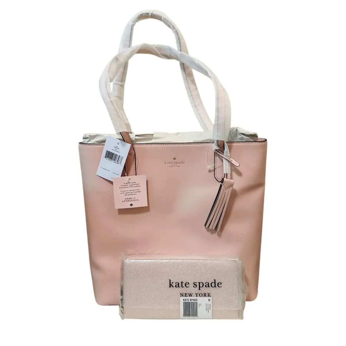 Kate Spade Jana Tote Large Continental Wallet Set Rose Smoke Pink