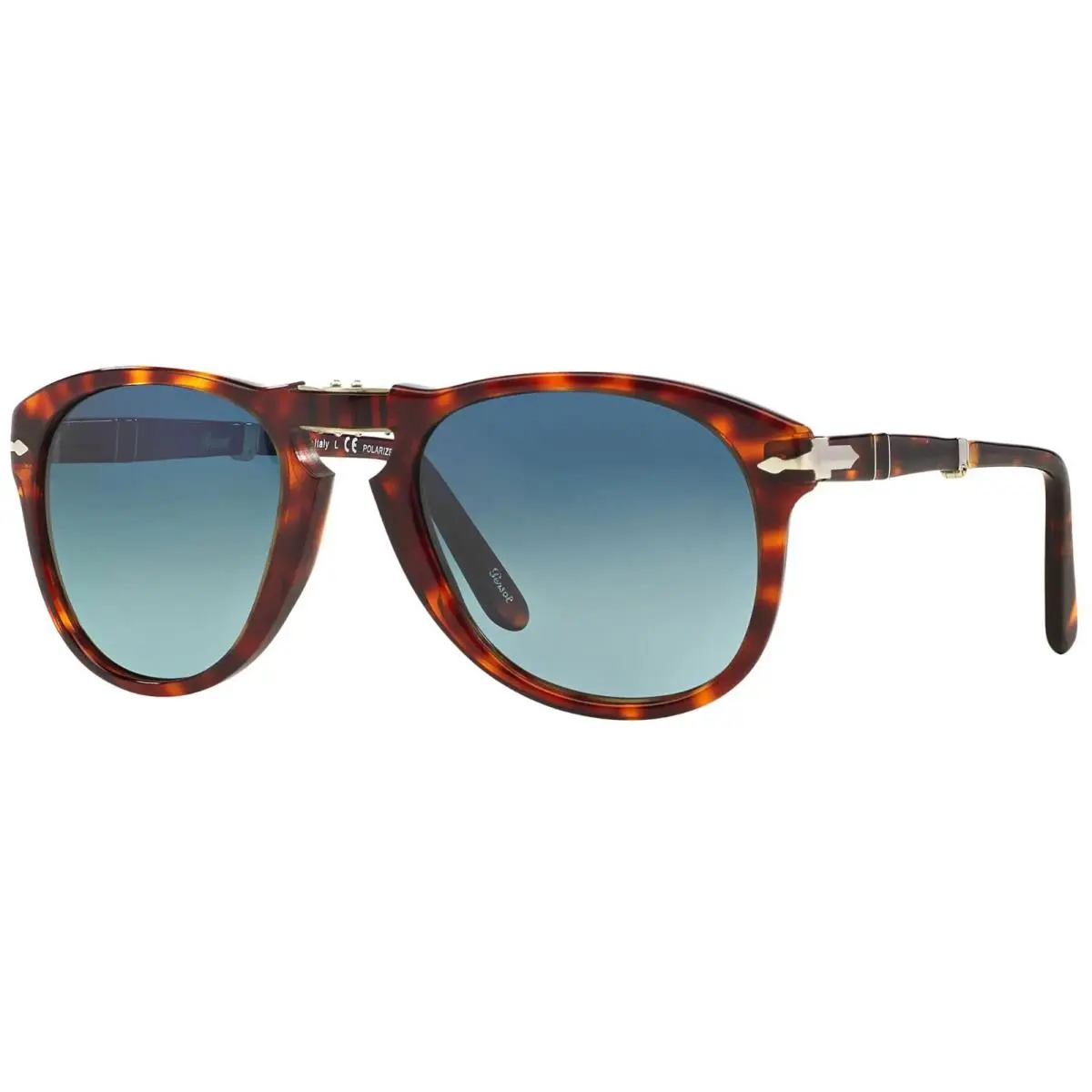 Persol PO0714 24/S3 Folding Sunglasses Havana Polarized Gradient Blue 54mm Lens