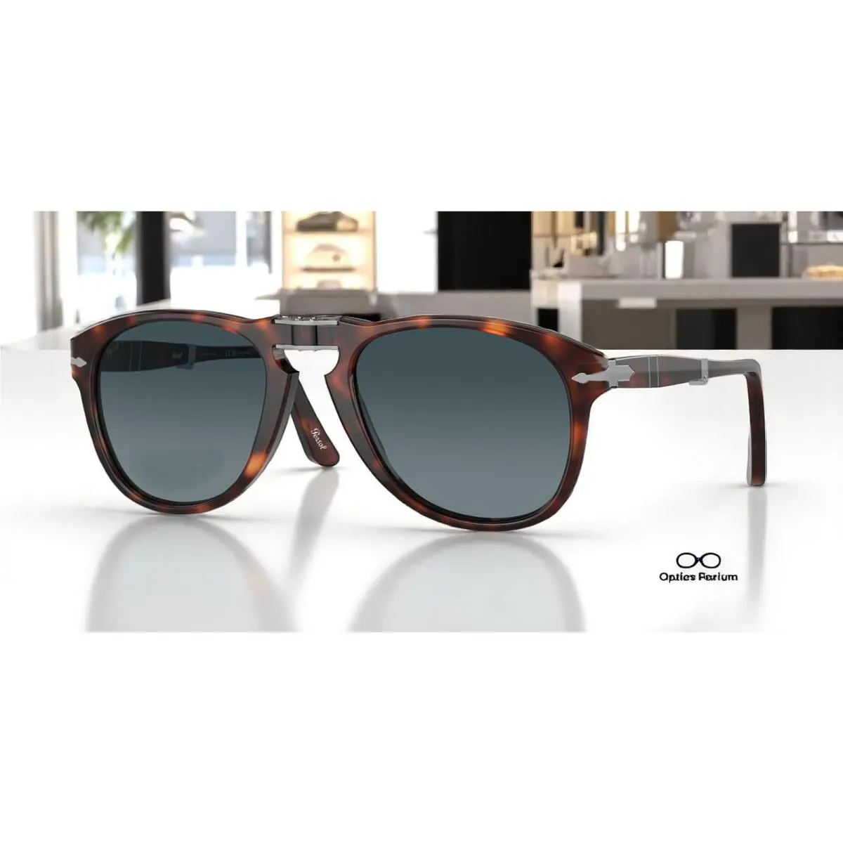 Persol PO0714 24 S3 Havana Gradient Blue Polarized 54 mm Men`s Sunglasses