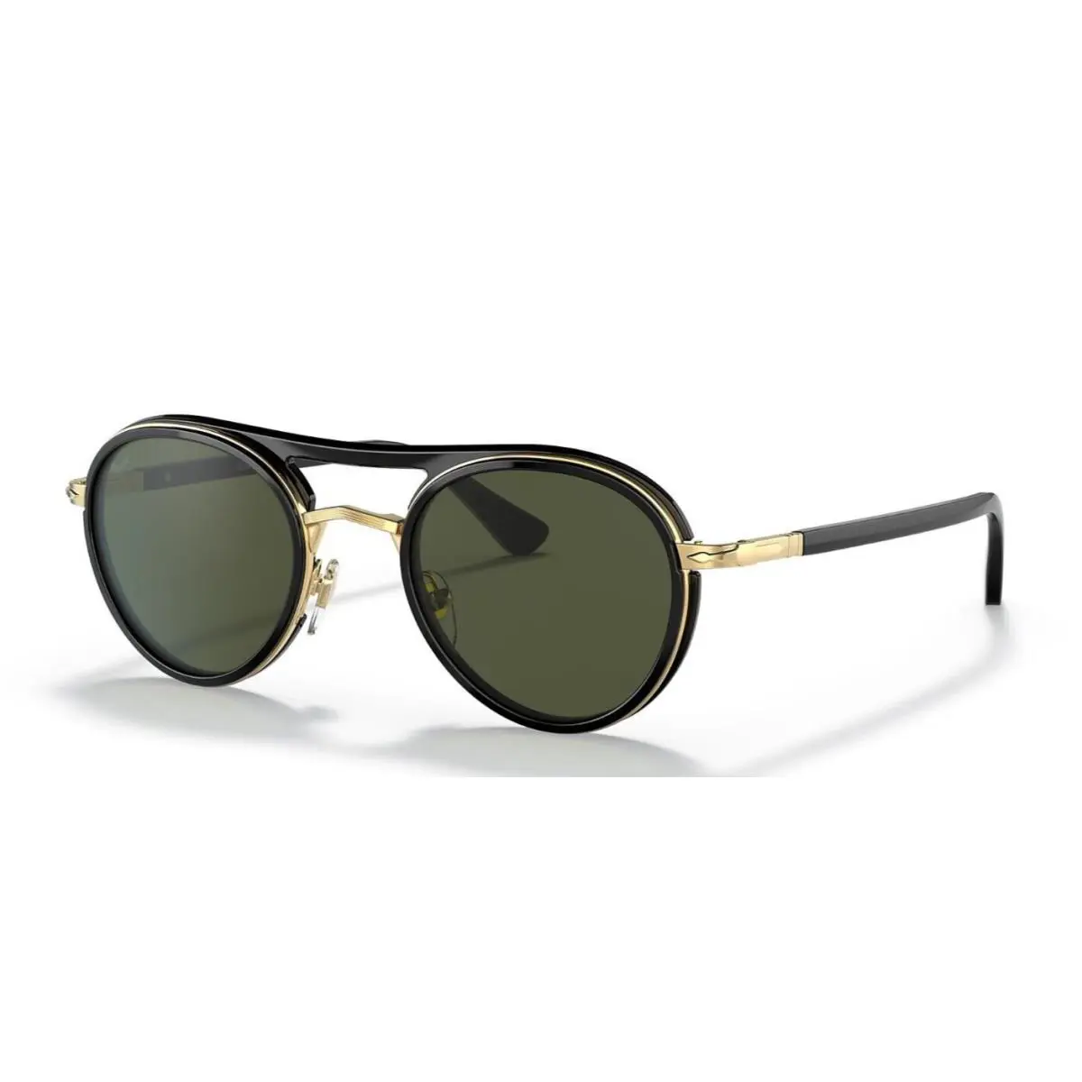 Persol Sunglasses Unisex Round Small Frame PO2485S 114331 Black Gold 48mm