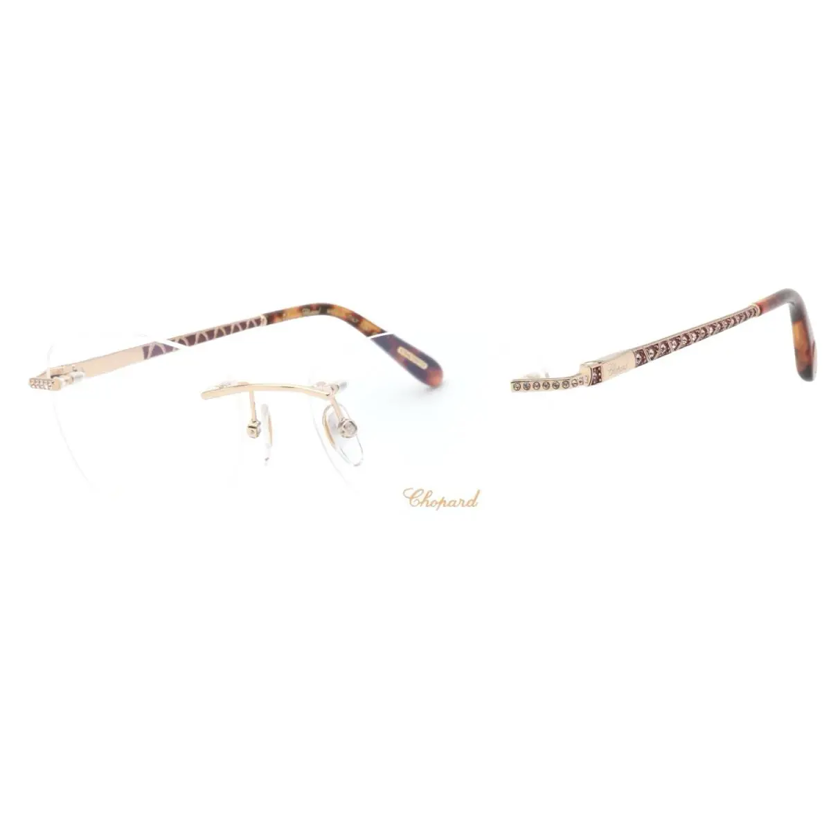 Chopard VCHD78S 08MZ Rose Gold Red 23KT Gold Plated Women`s Sunglasses 55-16-135