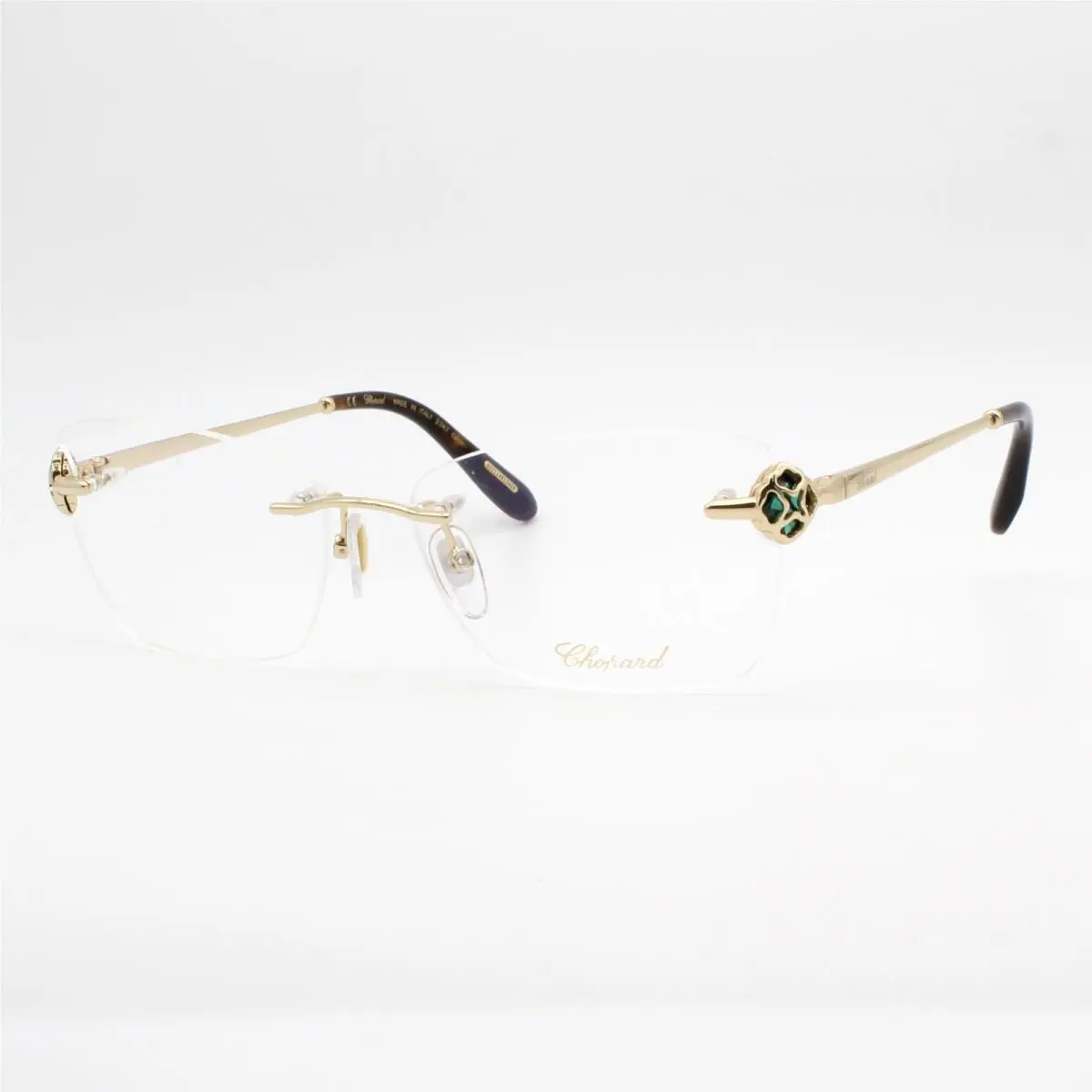 Chopard VCHF86S 0300 23KT Gold Plated Women`s Rimless Eyeglasses 56-16-135