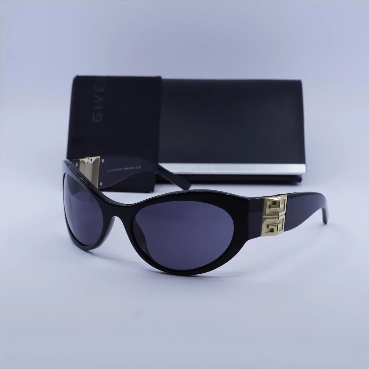 GV40073I 01A Shiny Black/gold/grey 63-19-105 Sunglasses by Givenchy