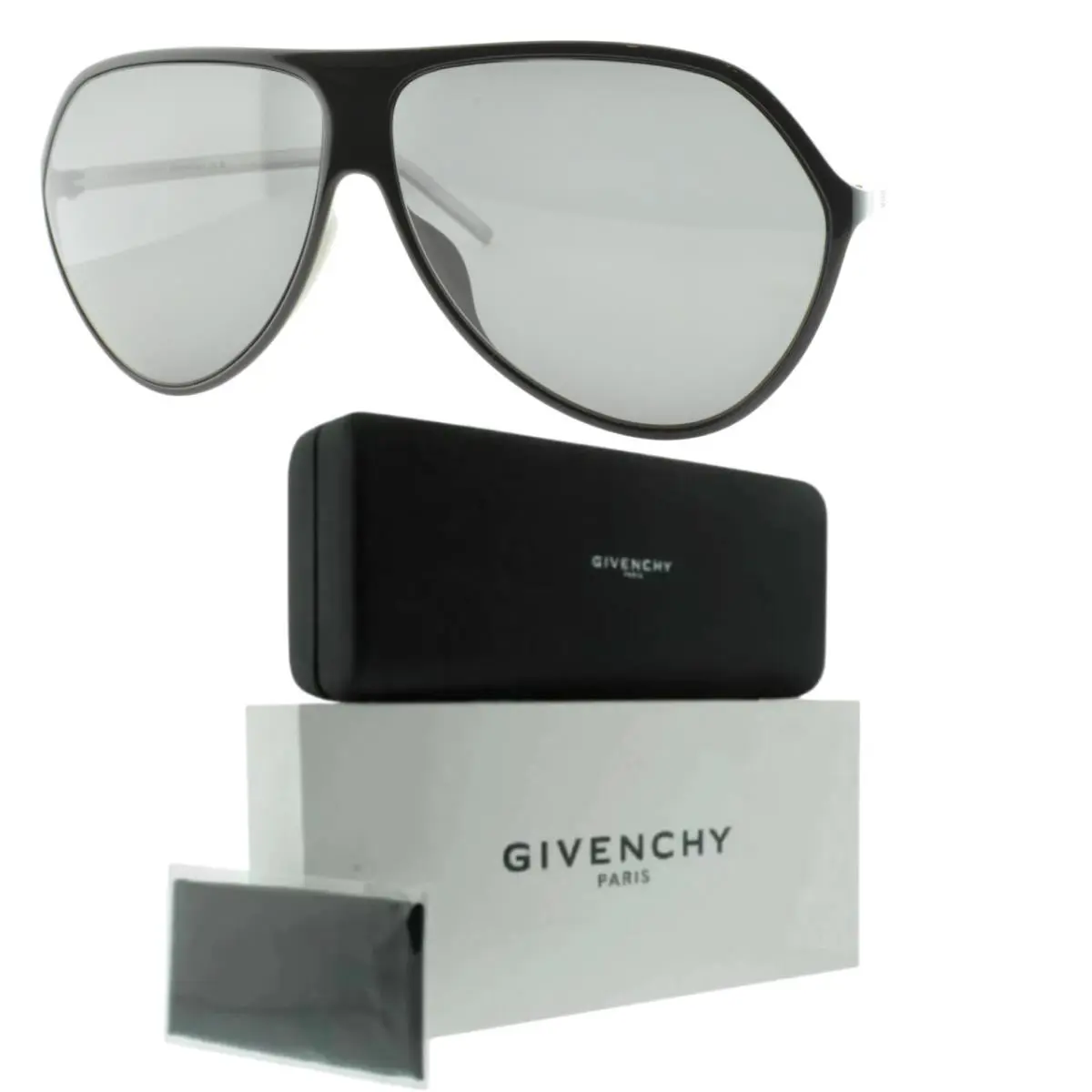 Givenchy GV40009I 01A 3 A 55-18-145 Black/silver Aviator Full Rim Sunglass - Frame: Black/Silver, Lens: Drak Grey