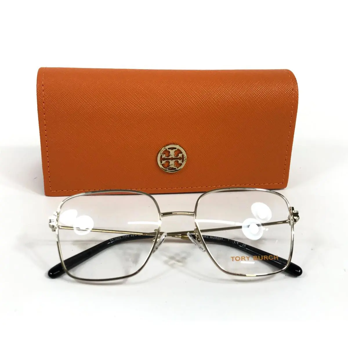 Tory Burch Eyeglasses Frames TY1078 3252 Shiny Gold Square Wire Rim 52-18-140 - Frame: Gold