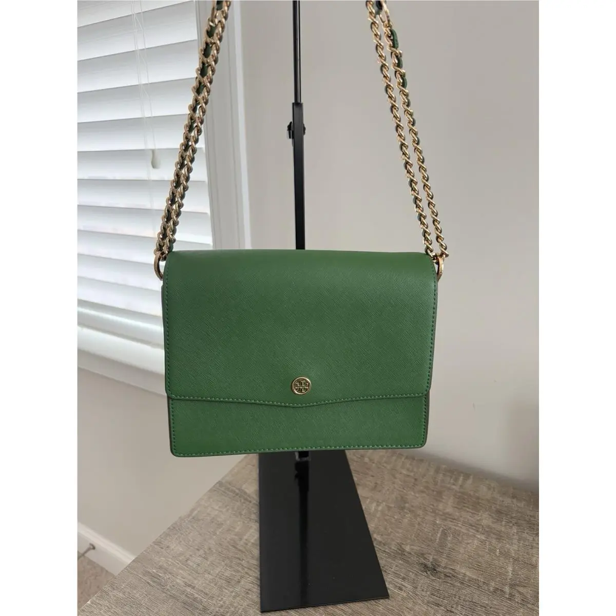 Tory Burch Robinson Floral Interior Convertible Shoulder Bag Green